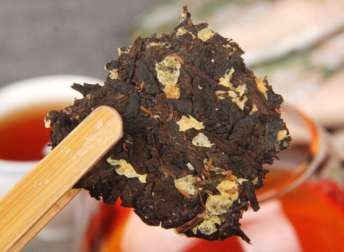 Jasmine Ripe Pu-erh Tea Cake 100g Premium Flower Infused Aged Chinese Puerh
