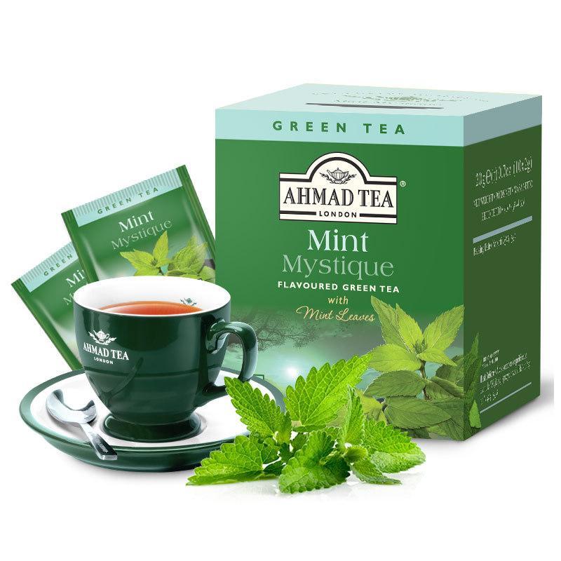 Premium Quality AHMAD TEA Mint Flavored Green Tea Flavored Tea 10 Tea bags Secondary image