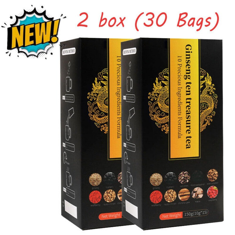Ginseng Ten Treasure Herbal Tea Traditional Chinese Kidney Support Formula