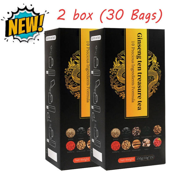 Ginseng Ten Treasure Herbal Tea Traditional Chinese Kidney Support Formula