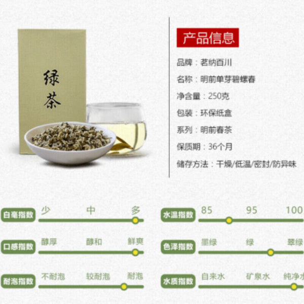 HelloYoung Yunnan Plateau Organic Bi Luo Chun Green Tea Pre-Ming Snail Spring Green Tea250g