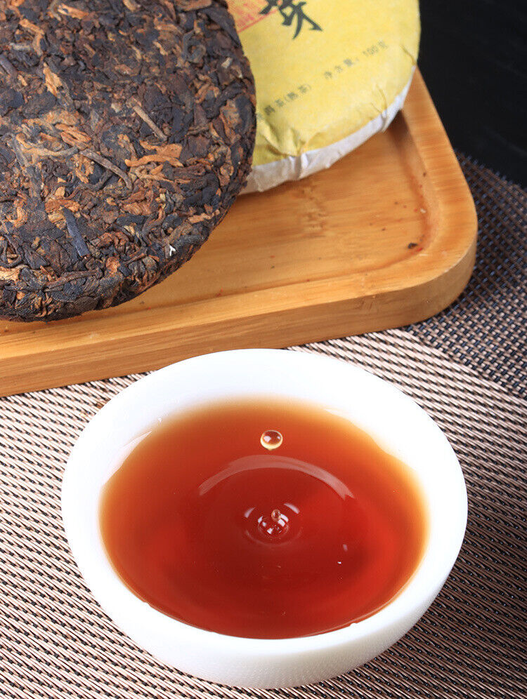 HelloYoung 100g Banzhang Golden Bud Puerh Ripe Tea Cake Aged Ripe Yunnan Puerh Tea Leaves