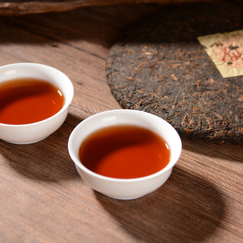 HelloYoung TeaPu-Erh Cooked Tea Cake Yunnan Ecological Pu'er Black Tea Organic 357g Palace Old