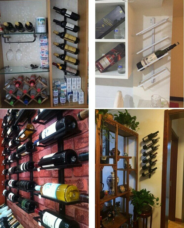 Red Wine Champagne Bottle Display Stand Rack Organizer Tilted/Straight Wine Rack