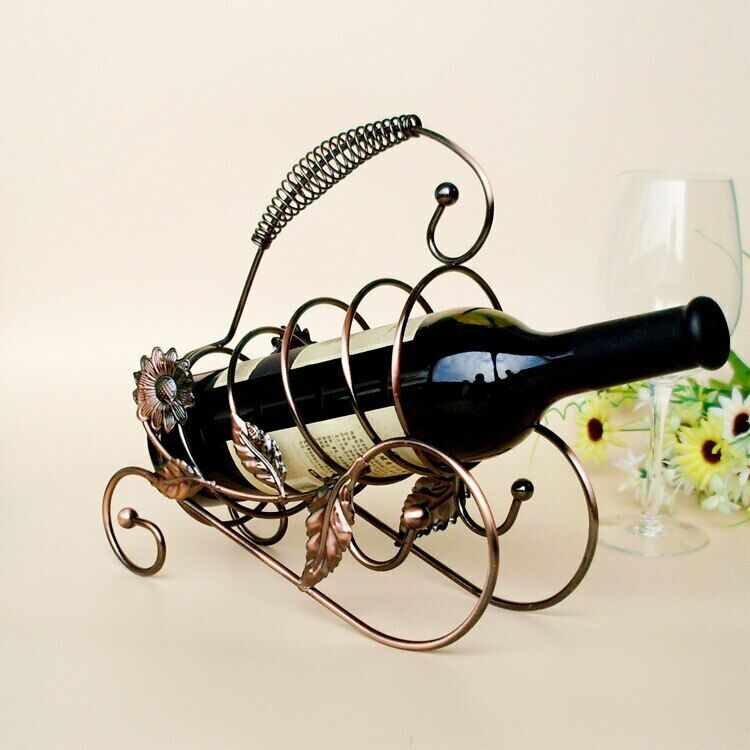 Creative Sun Flower Wine Holder Freestanding Metal Bottle Rack Home Decorations