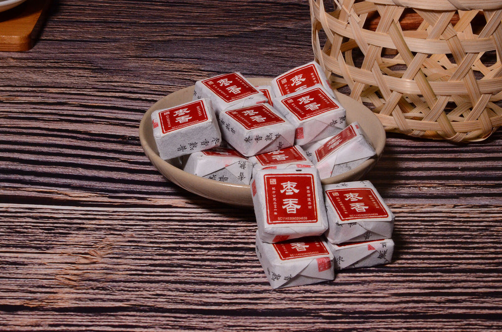 HelloYoung 500g Yunnan Jindian Jujube Small Square Brick Aged Pu-erh Ripe Tea Small Tuo Tea