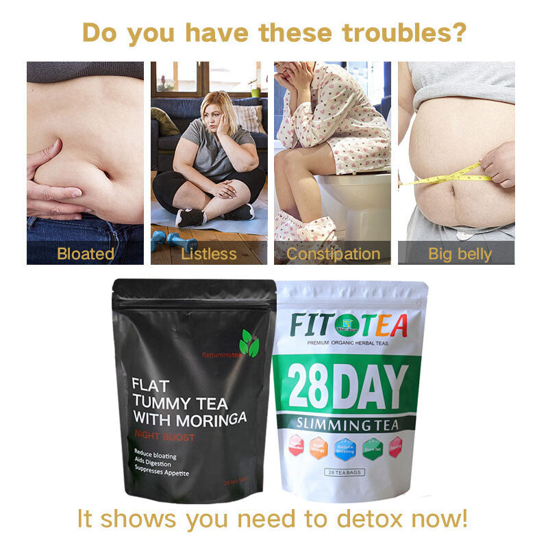 3g*28 bags Herbal Tea All Natural Flat Tummy Tea with Moringa