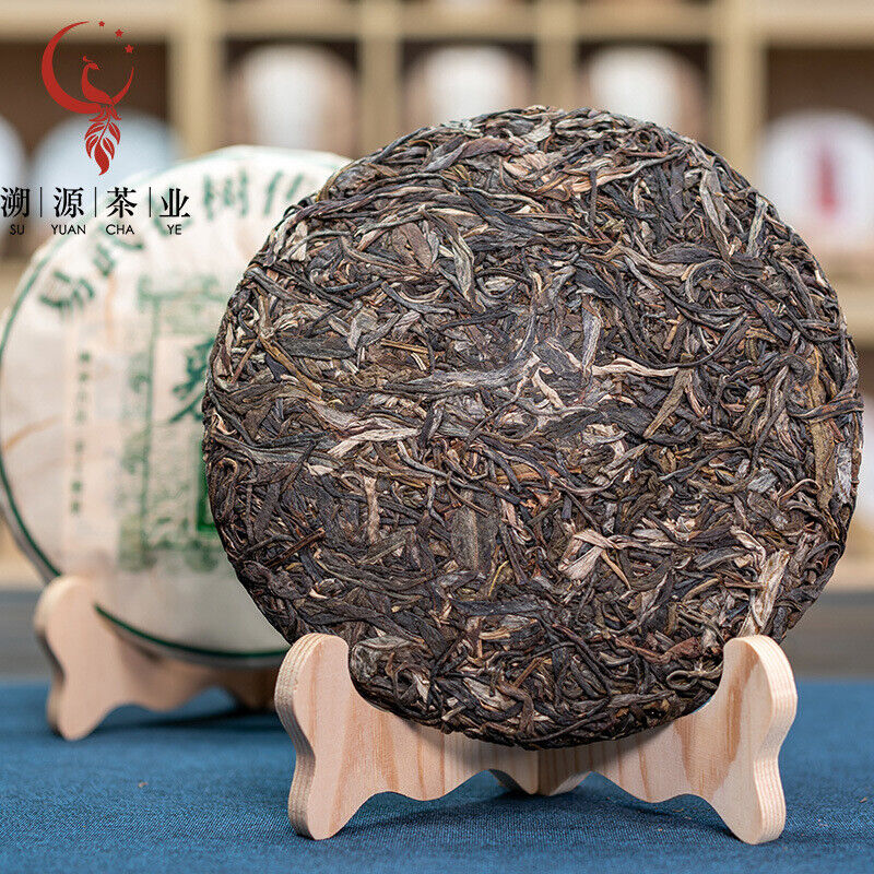 HelloYoung 357g Yiwu Heirloom Green Seal Pu'er Raw Tea Cake Yunnan Ancient Tree Cake Tea