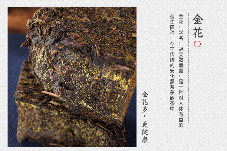 HelloYoung 208g Hunan Anhua black tea authentic golden flower hand-built por brick tea