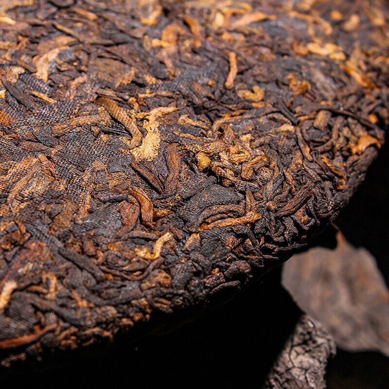 HelloYoung 357g Yunnan Pu'er Ripe Tea Cake Menghai Ancient Golden Bud Ripe Tea Cake Ripe Pu