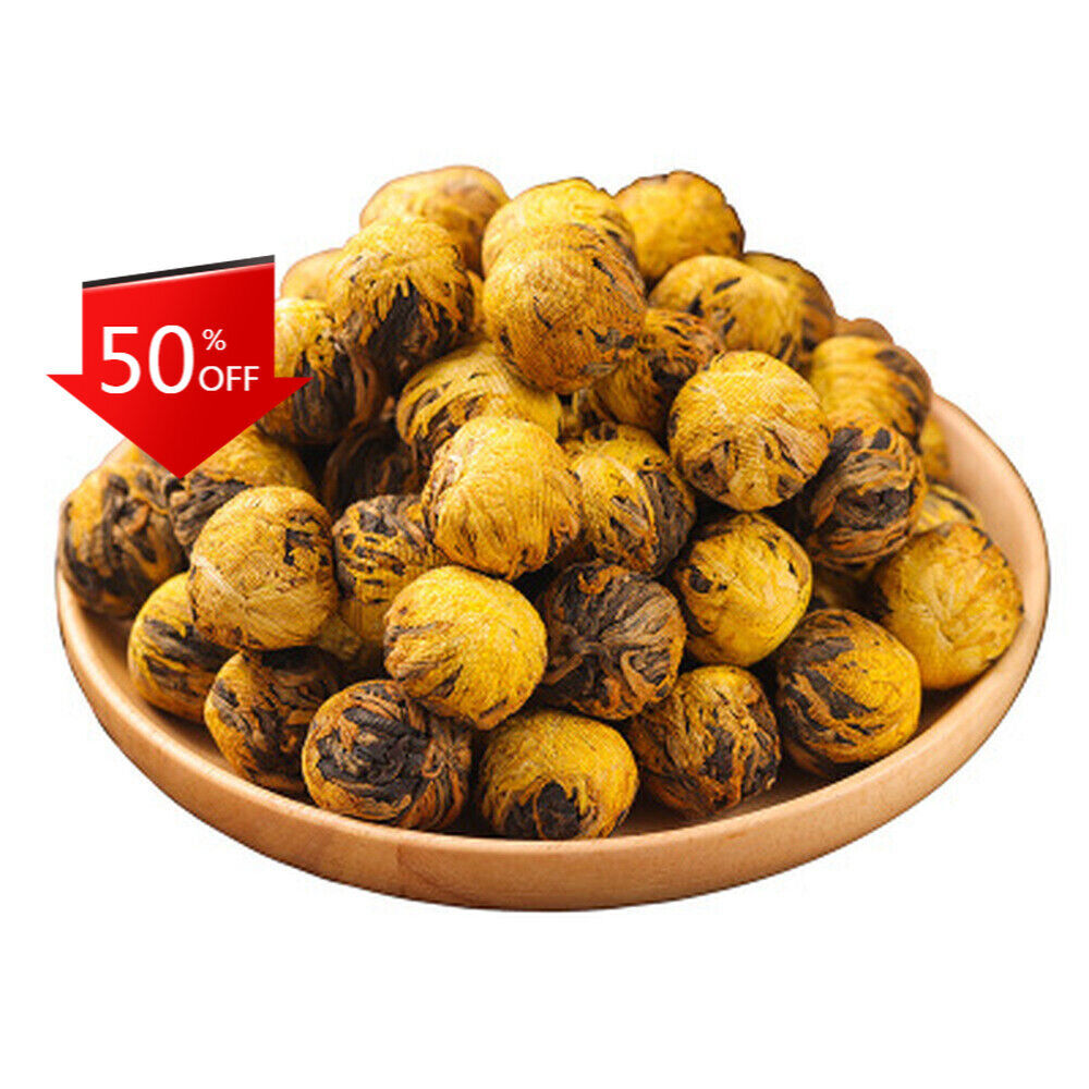 HelloYoung 500g Gold Huang Ju chrysanthemum Dian Hong Blooming Tea Ball Black Tea Dragon
