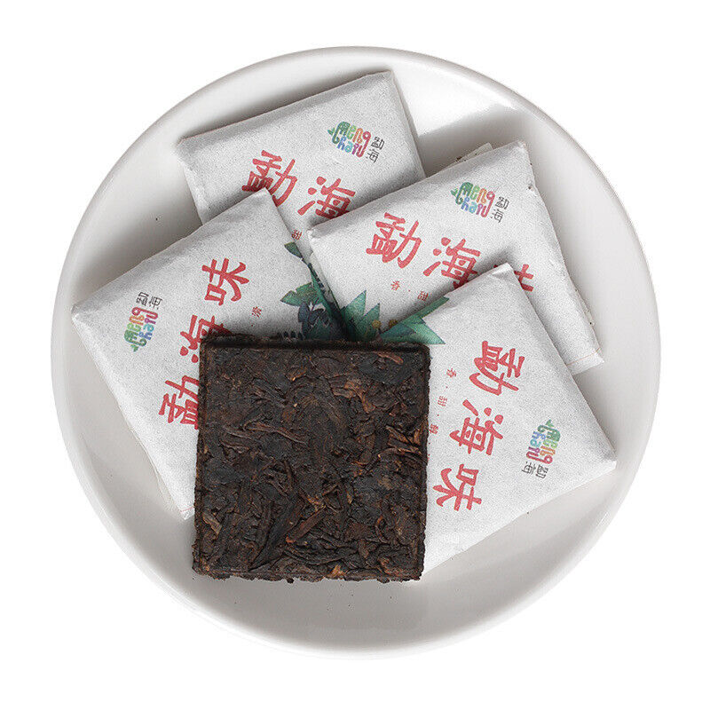 HelloYoung 500G Yunnan Pu'er Tea Menghai Flavor Small Square Brick 8g Ripe Tea