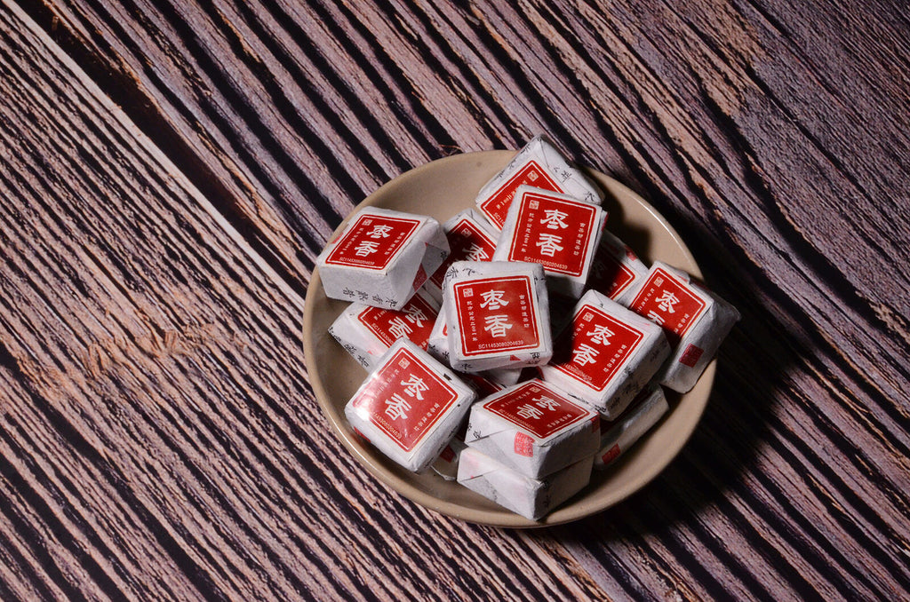 HelloYoung 500g Yunnan Jindian Jujube Small Square Brick Aged Pu-erh Ripe Tea Small Tuo Tea