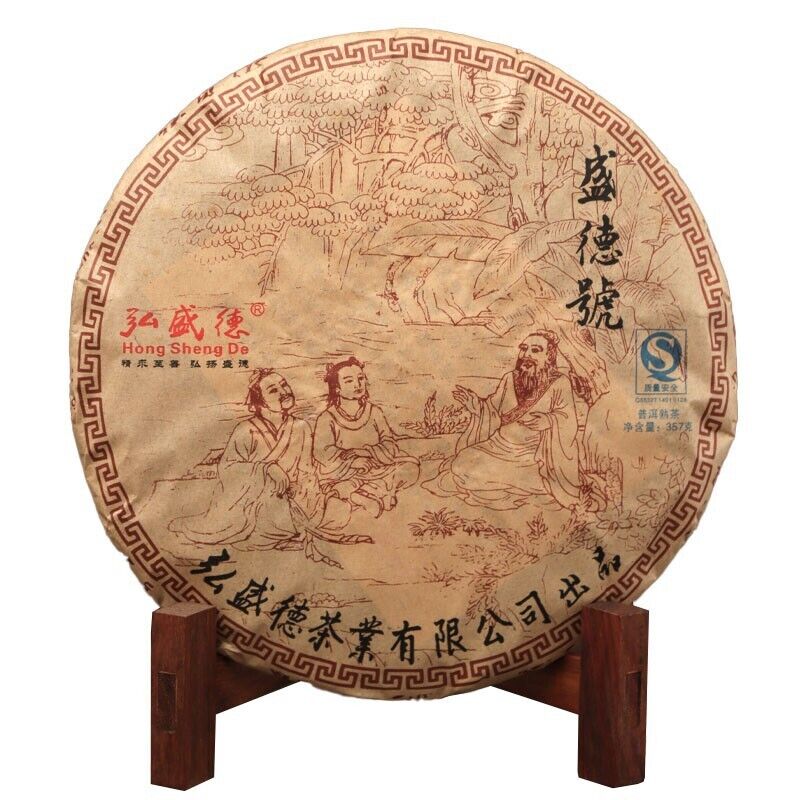 Old Ripe Tea Pu'er Tea Ripe Tea Menghai Old Ban Zhang Puerh Tea Cake 357g Main image