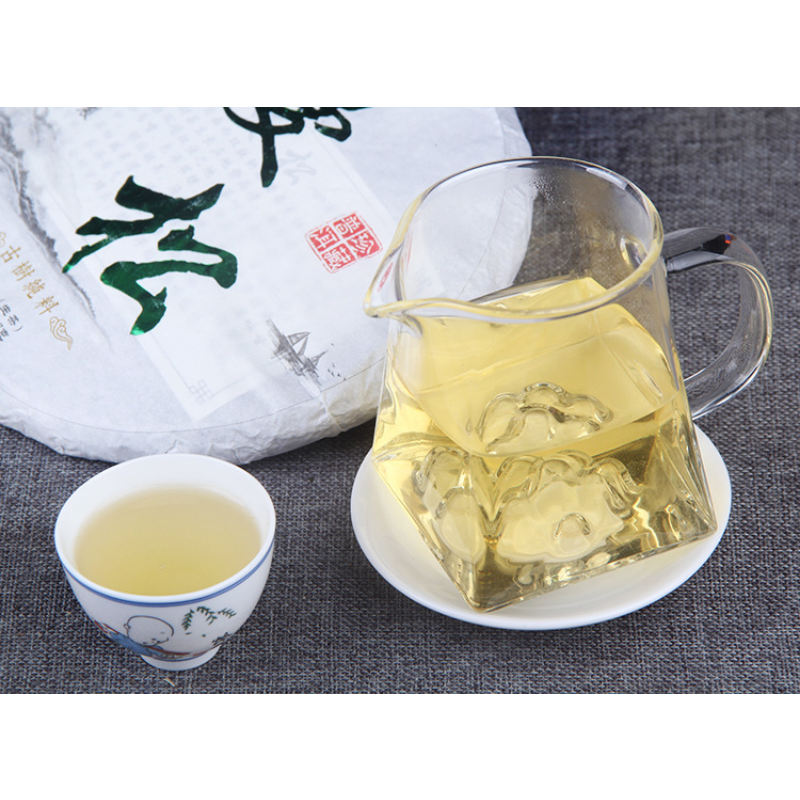 Man Song 357g Cha Tea Cake Tea Yunnan Pu'er Tea Healthy Drinking Gift Tea