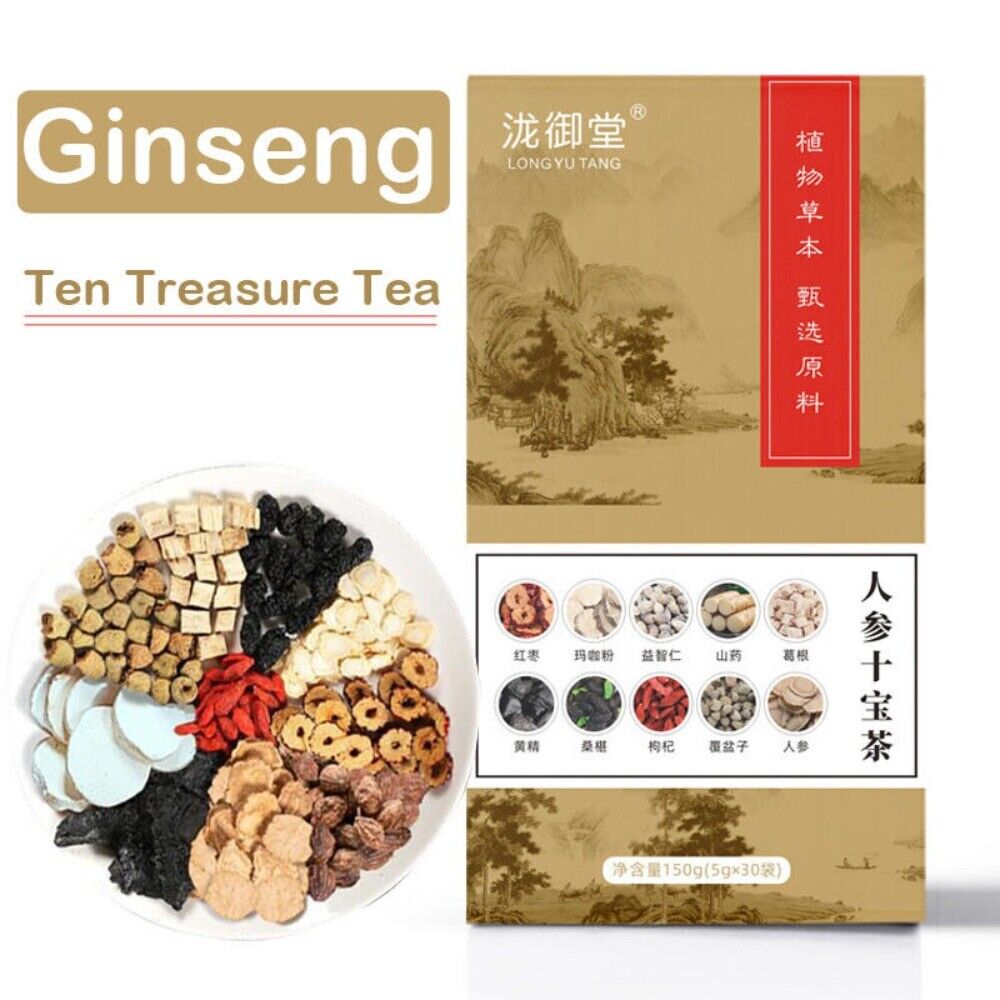 100 Original Ginseng Ten Treasure Herbal Tea Mens Health Vitality Blend Main image