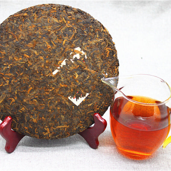 HelloYoung High Quality 357g Yunnan Pu'er Tea Golden Bud Cake Tea Ripe Pu'er Tea