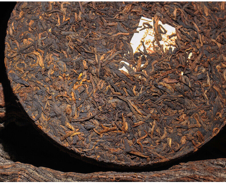 HelloYoung 357g Brown Mountain Ancient Tree Ripe Tea Cake Yunnan Pu'er Ripe Tea