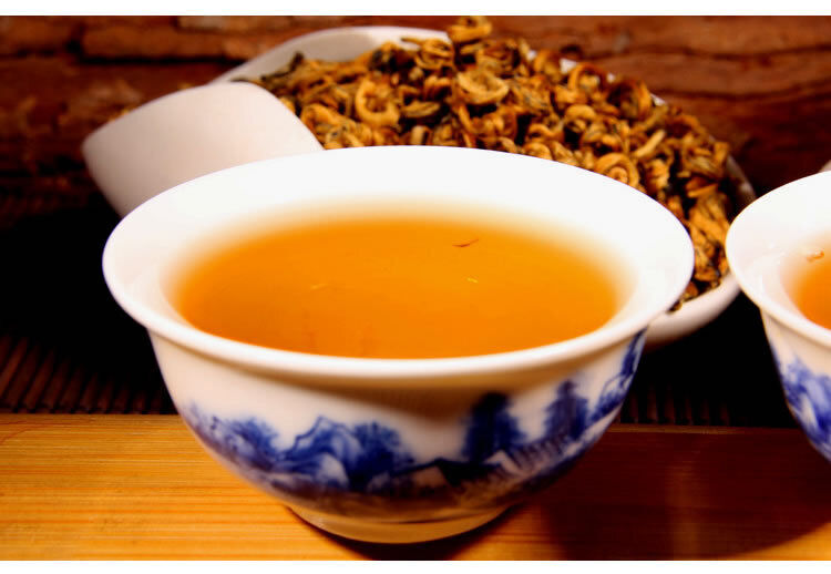 500g Fengqing Yunnan Tea Jin Luo Dianhong Black Tea Honey Fragrance Golden Buds