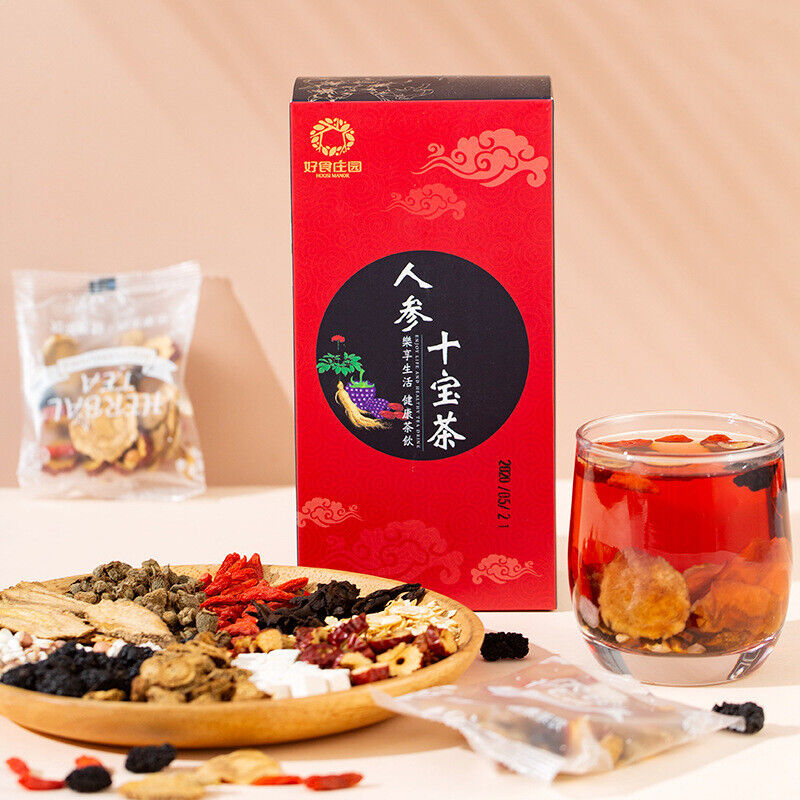 HelloYoung Ginseng Maca Wolfberry Burdock Root Mulberry 10 Kinds of Herbs Tea 150g/10bags Secondary image