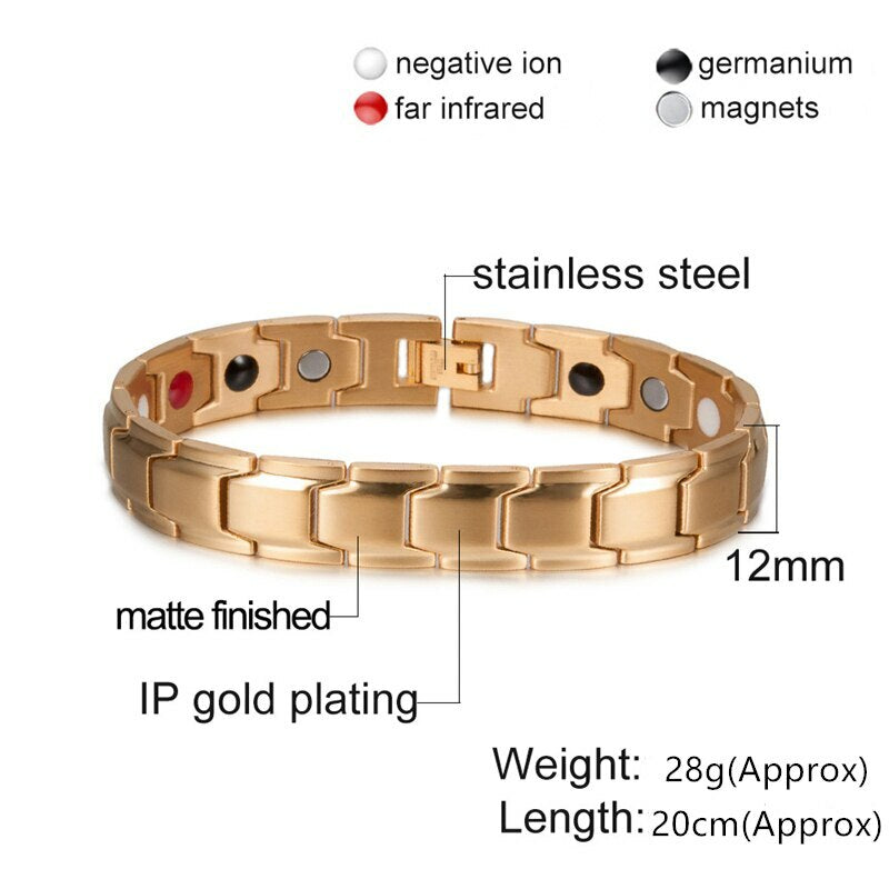 Classic Titanium Steel Anti-snoring Wrist Watch Men Magnetic Therapy Bracelet