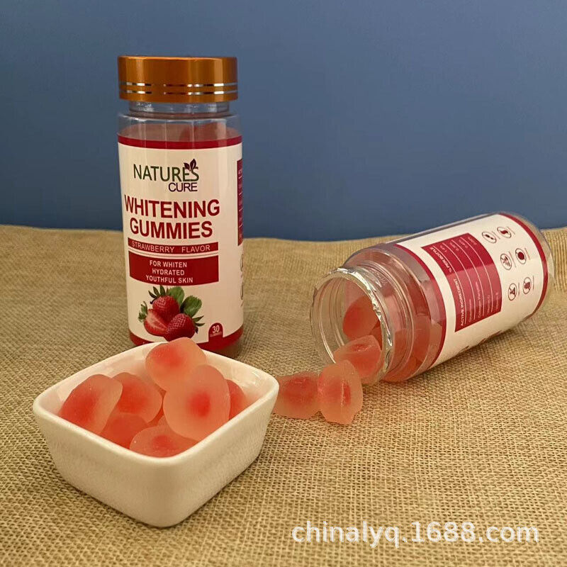 Collagen Whitening Gummies Strawberry Flavor Natural Gummy Candies 30/pieces