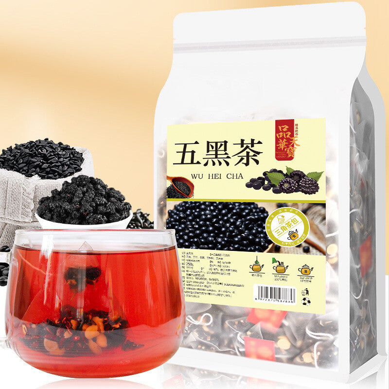 Premium Five Black Tea Herbal Tea with Black Rice Beans Mulberry Goji Main image
