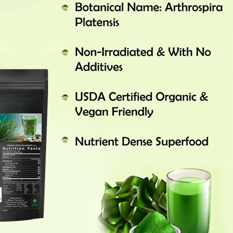 Spirulina Powder Organic 10.58 OZ. Bag | HELLOYOUNG