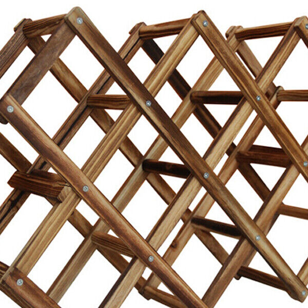Folding Wooden Drink Bottle Holders Wine Rack 10 Bottle Holder Bar Display Shelf