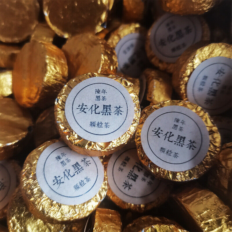 500g de thé de pièce d'or vieilli thé noir Anhua fleur d'or granulés de thé noir