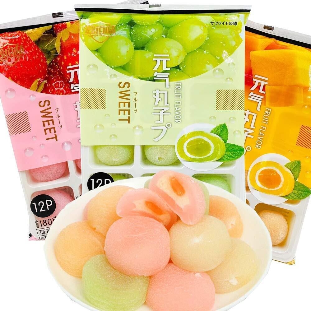 Japanese Daifuku Mochi Rice Cakes with Strawberry and Mango Sweet Dessert Snack Secondary image