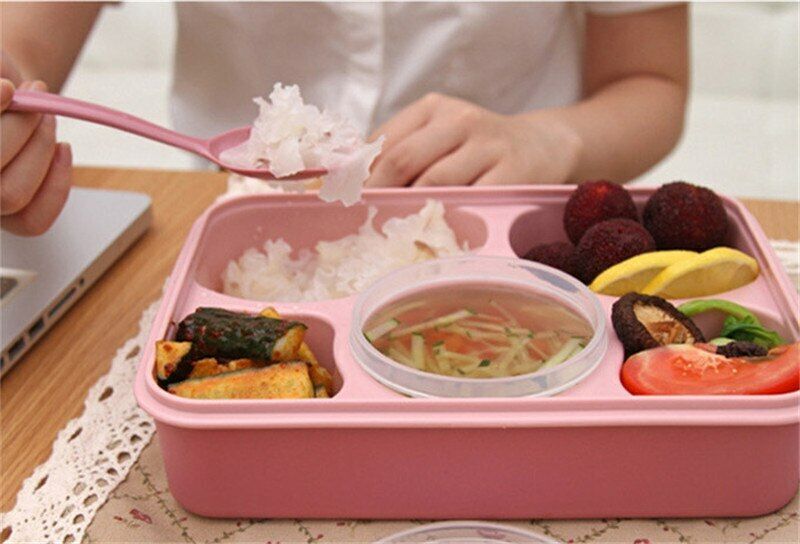 Dinnerware Food Container Five Separation Bento Box Tableware Lunchbox Microwave