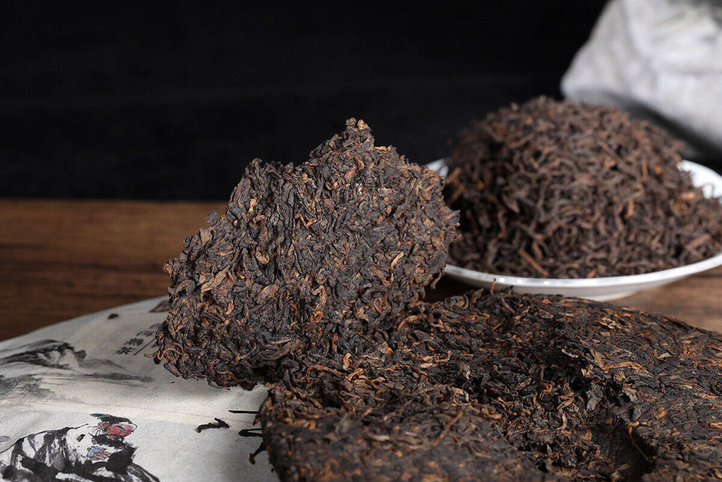 HelloYoung 357g Yunnan OldPanzhang Puerh Ripe Tea Cake Menghai Flavor Pure Material