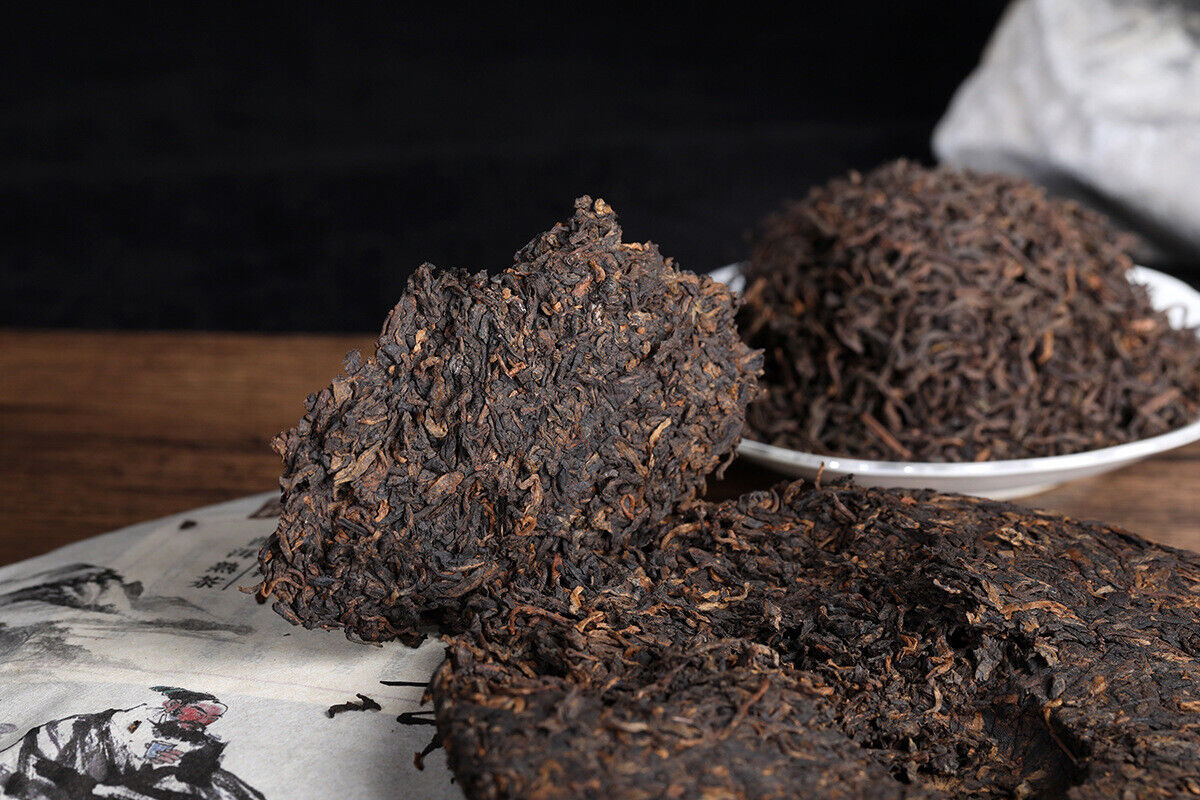 HelloYoung 357g Yunnan OldPanzhang Puerh Ripe Tea Cake Menghai Flavor Pure Material