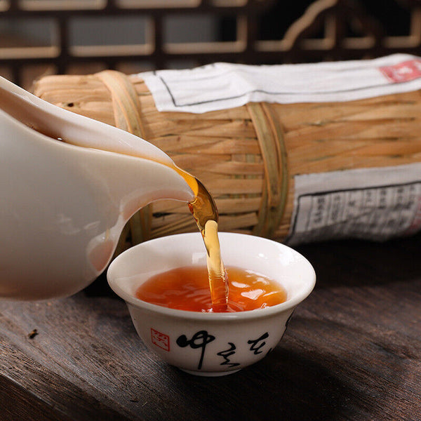 HelloYoung 362g black tea Tientsin raw material Anhua black tea flower roll aged old tea