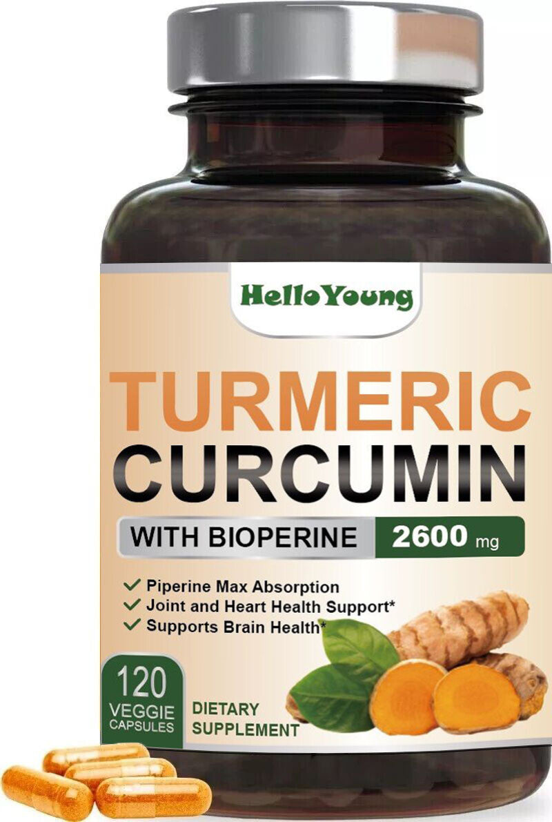 Turmeric Curcumin with Ginger and Bio pepper 2600mg Triple Strength Capsules 120