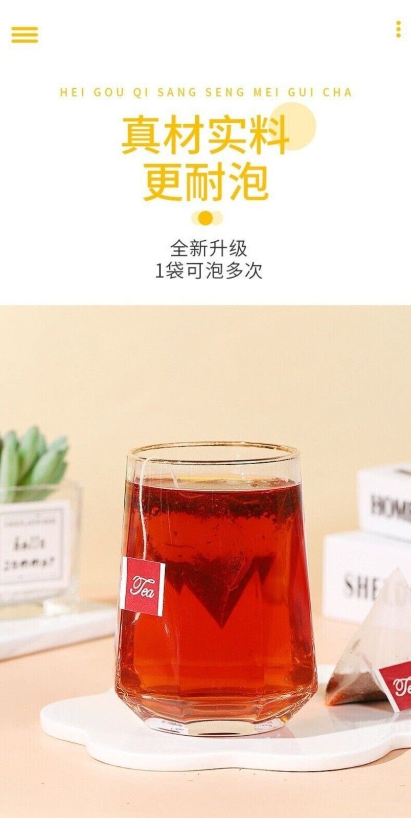 Honeybush Rooibos Tea Premium Flavored Natural Sweet Triangle Tea Bags
