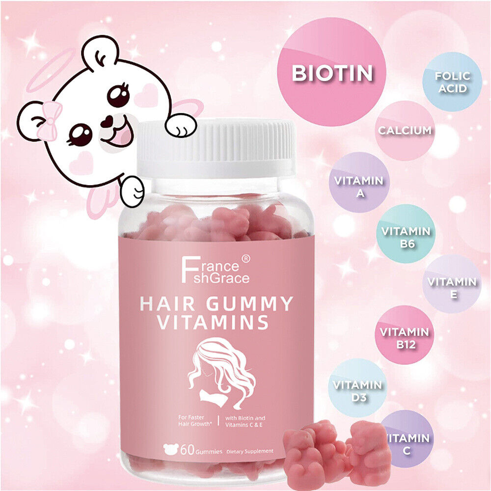 Hair Gummies Hair Regrowth Conditioning & Anti-Hair Loss Gummies 60 Capsules