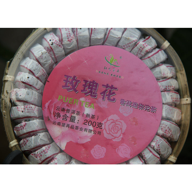 HelloYoung Cooked Tea In Bamboo Packed Health Care 200g Pu'er Tea Mini Tuo Tea [Rose Tuo]