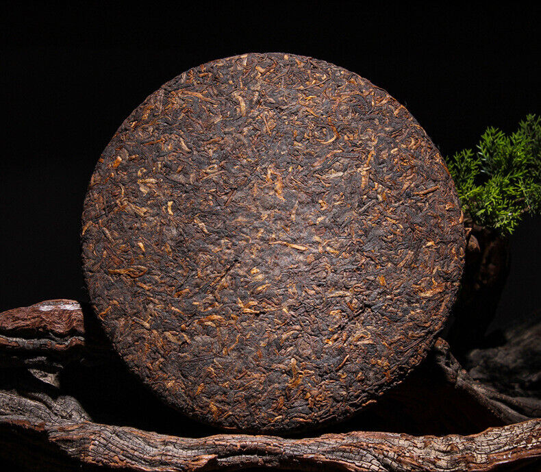 HelloYoung 357g Yunnan Pu'er Ripe Tea Cake Menghai Ancient Golden Bud Ripe Tea Cake Ripe Pu