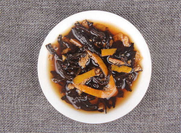HelloYoung 500g Yunnan Chenpi Pu'er tea cake citrus ripe tea black tea small jade cake
