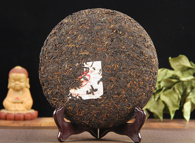 HelloYoung Long Yuan No. Pu'er Ripe Tea Cake Ancient Tree Yunnan Seven Seeds Cake 380g/cake