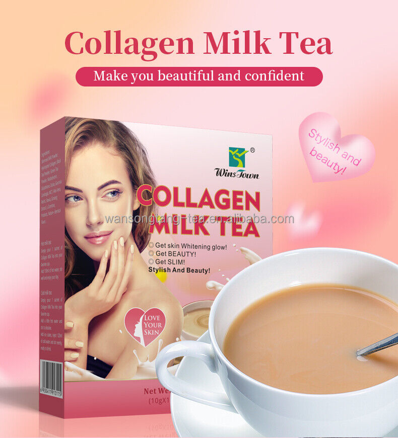 Skin Whiten Milk Tea Natural Herbal Beauty Detox Colleagen Milk Tea