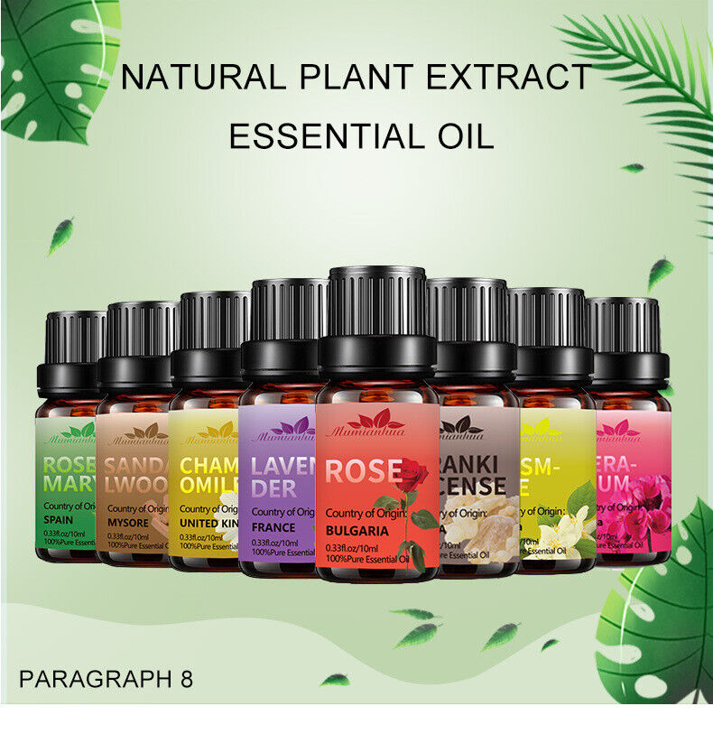 Essential Oils 100% Pure Natural Therapeutic Massage Oil 10 mL*8-piece Set Main image