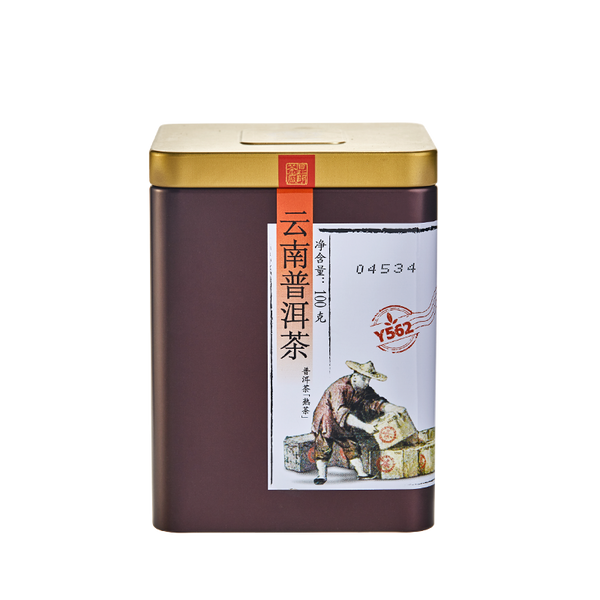 China Tea 100g Yunnan Pu'er Tea Ripe Pu-erh Tea Pu'er Loose Tea Y562 Tin Can