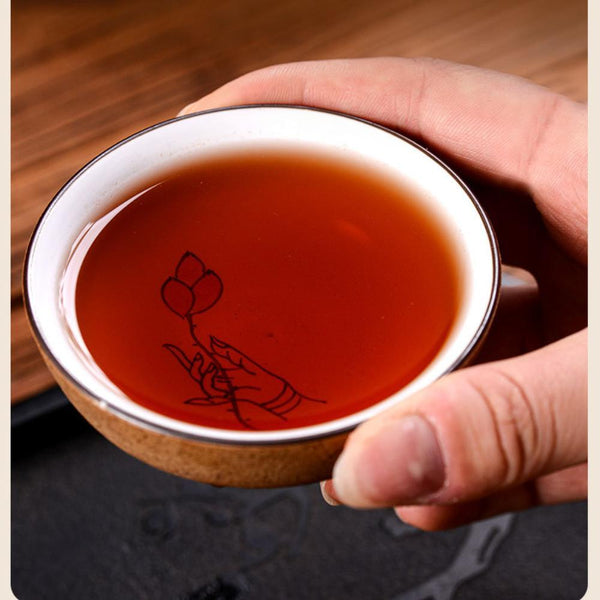 200g Yunnan Ancient Tree Ripe Pu-erh Tea Qizi Cake Aged Fragrant Grain