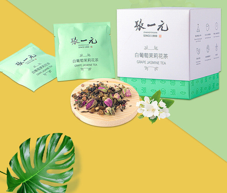 Premium White Grape Jasmine Tea Bags Afternoon Fruit Tea Cold Brew 30g (10 Bags)