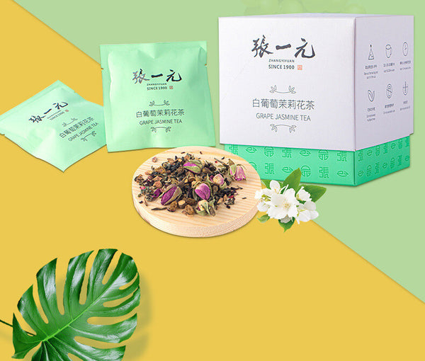 Premium White Grape Jasmine Tea Bags Afternoon Fruit Tea Cold Brew 30g (10 Bags)