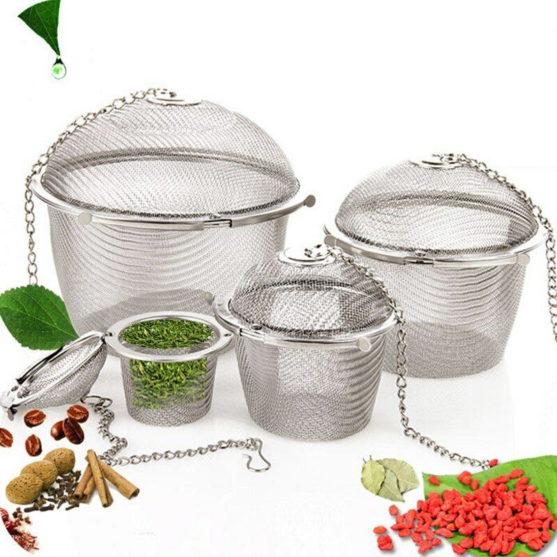 Tea Handle Filter Strainer Diffuser Stainless Steel Tea Spice Ball Mesh Infuser