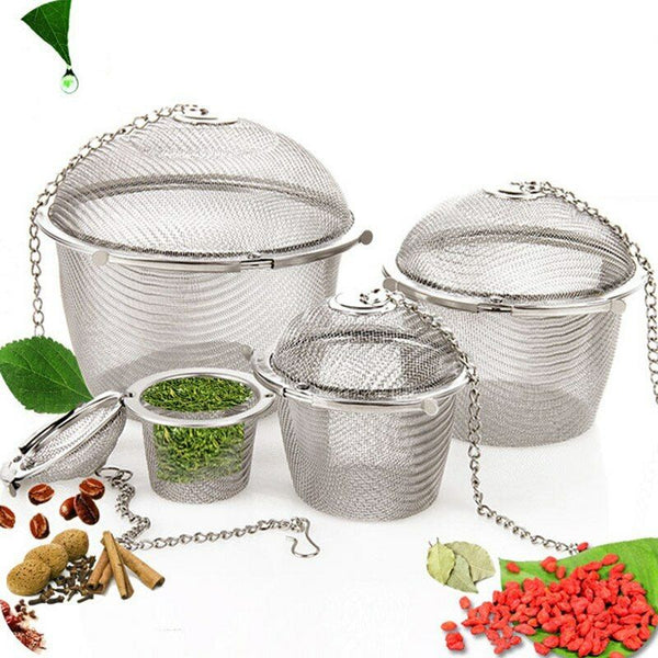 Tea Handle Filter Strainer Diffuser Stainless Steel Tea Spice Ball Mesh Infuser